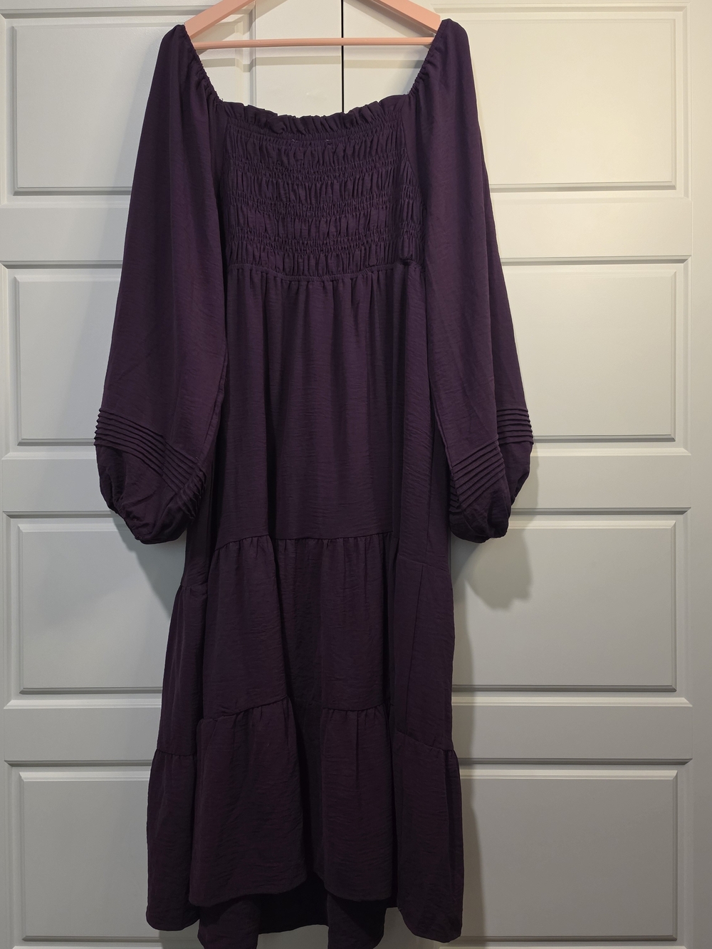 She+Sky Coquette Style Purple Smocked Midi Dress size 2XL - Picture 2 of 4